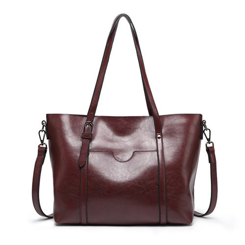 Spacious Leather Tote Bag – Versatile Shopper