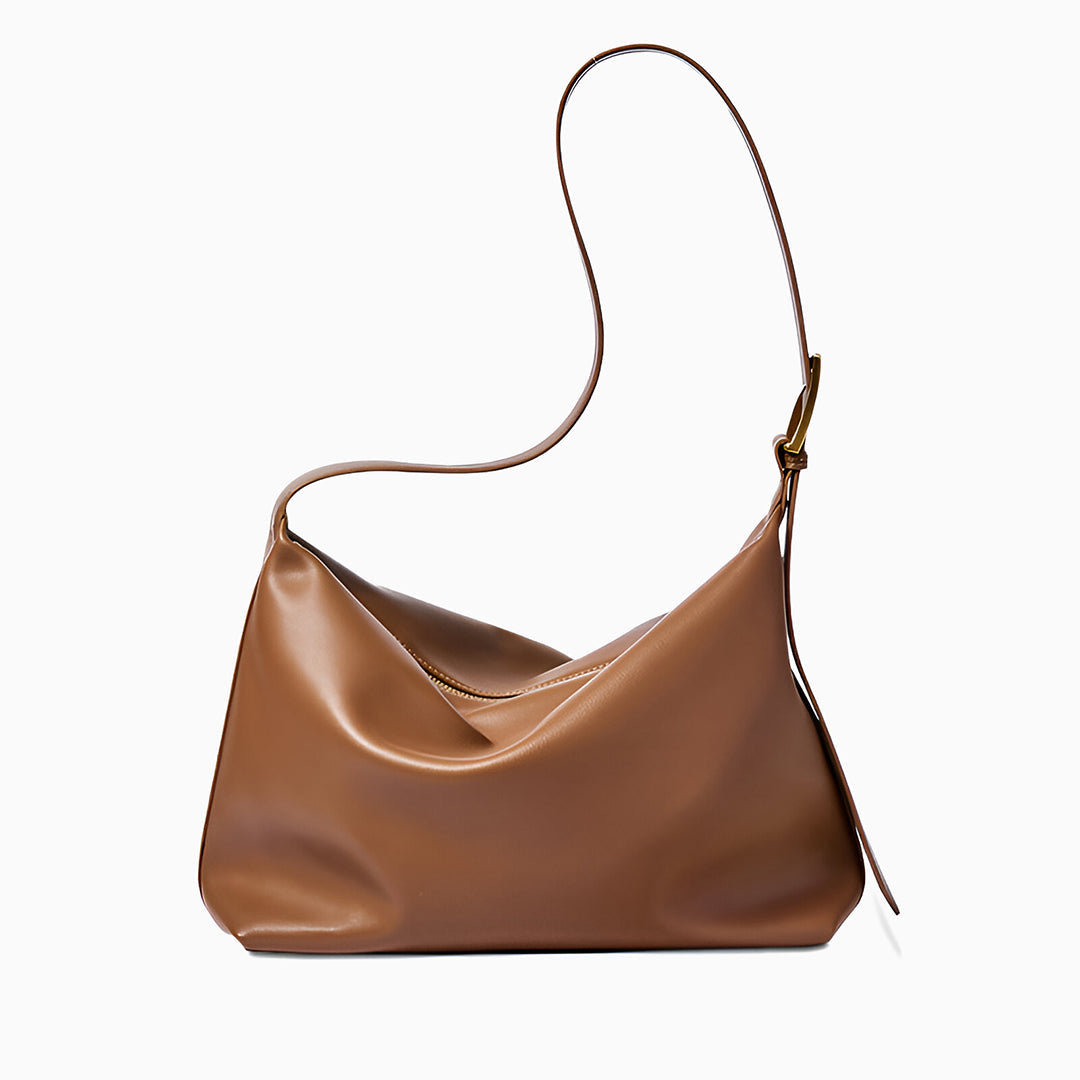 Monica Soft Leather Shoulder Bag – Slouchy Luxe in Black Leather