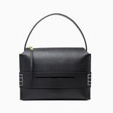 Sabine Structured Black Leather Shoulder Bag for Women – Elegant Work & Daily Tote