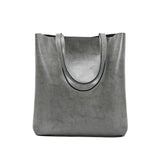 Alma | Classic Leather Tote Bag – Slim Handles & Spacious Interior