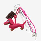 Cute Dachshund Leather Keychain – Playful & Stylish Accessory