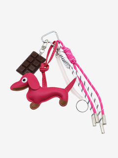 Cute Dachshund Leather Keychain – Playful & Stylish Accessory