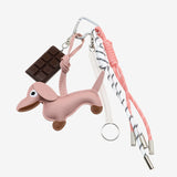 Cute Dachshund Leather Keychain – Playful & Stylish Accessory