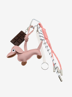 Cute Dachshund Leather Keychain – Playful & Stylish Accessory