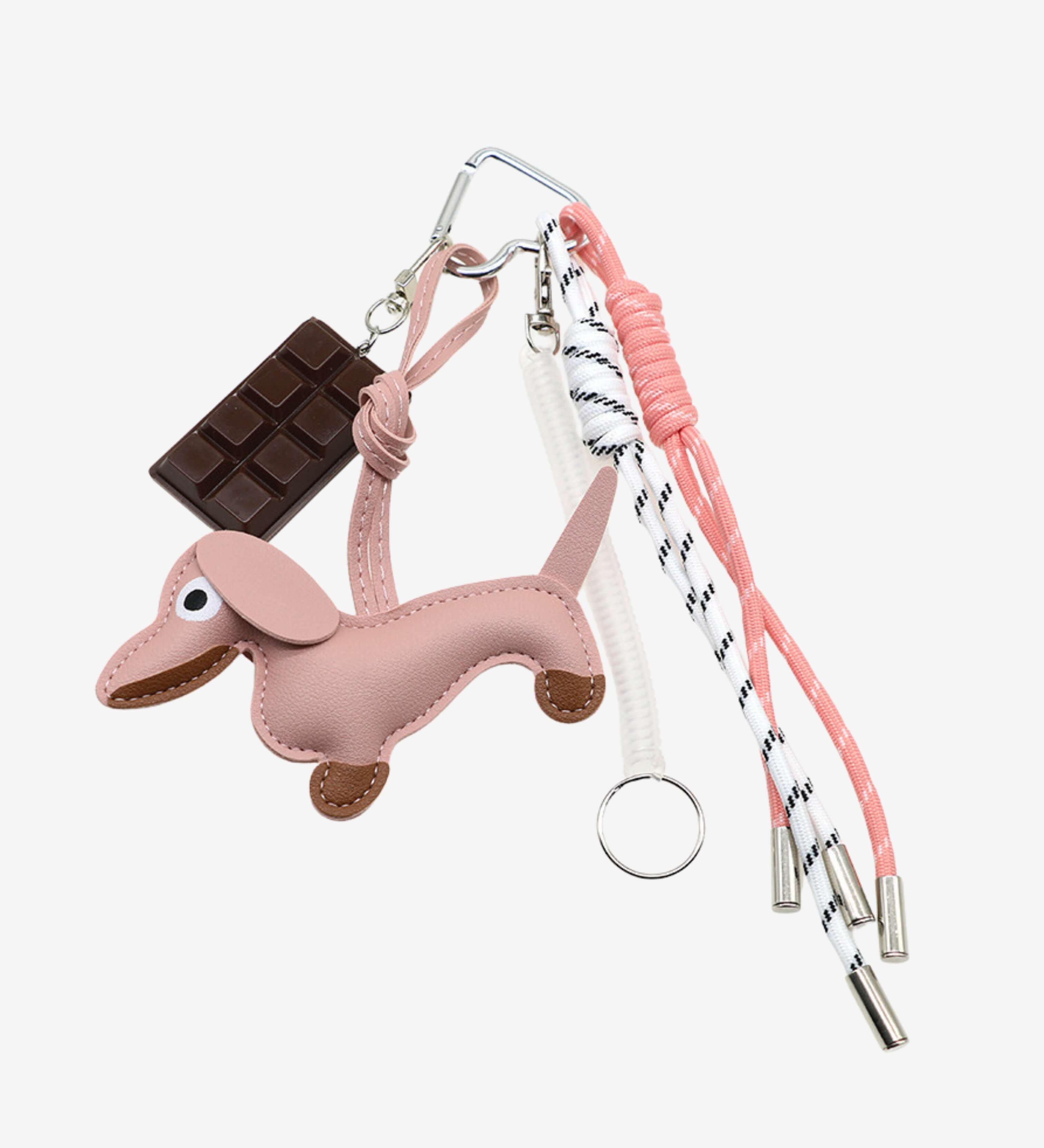 Cute Dachshund Leather Keychain – Playful & Stylish Accessory