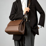 Aurora Leather Crossbody Bag – Women's Minimalist Shoulder Bag in Brown