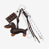 Cute Dachshund Leather Keychain – Playful & Stylish Accessory