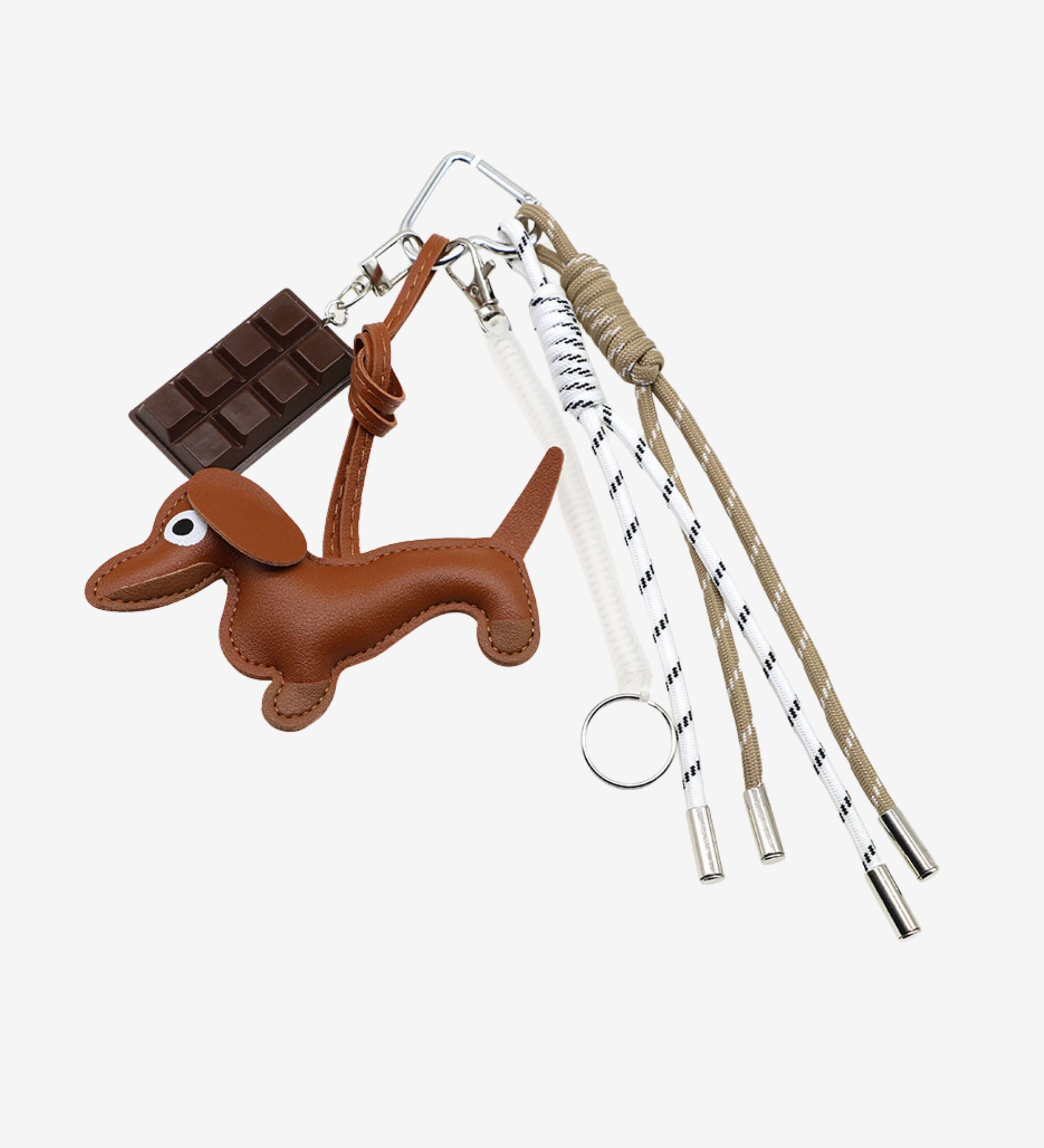 Cute Dachshund Leather Keychain – Playful & Stylish Accessory