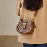Sandra vegan Leather Brown Shoulder Bag – Designer Crossbody Handbag for Women
