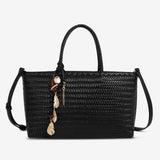 Boho Chic Woven Tote Bag for Women – Dual Handle Design