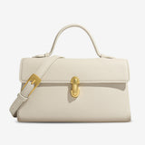 Elegant Top Handle Satchel Bag for Women – Gold Accent Closure