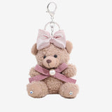 Eowen | Pink Bow Teddy Plush Bag Charm – Sweet, Elegant & Charming