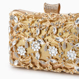 Lunara | Ornate Floral Crystal Clutch – Luxurious & Elegant Design