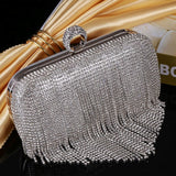 Zephyra | Glamorous Crystal Fringe Clutch – Dazzling & Elegant Statement Piece