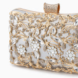 Lunara | Ornate Floral Crystal Clutch – Luxurious & Elegant Design