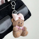 Eowen | Pink Bow Teddy Plush Bag Charm – Sweet, Elegant & Charming