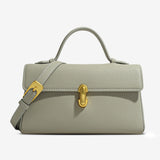 Elegant Top Handle Satchel Bag for Women – Gold Accent Closure