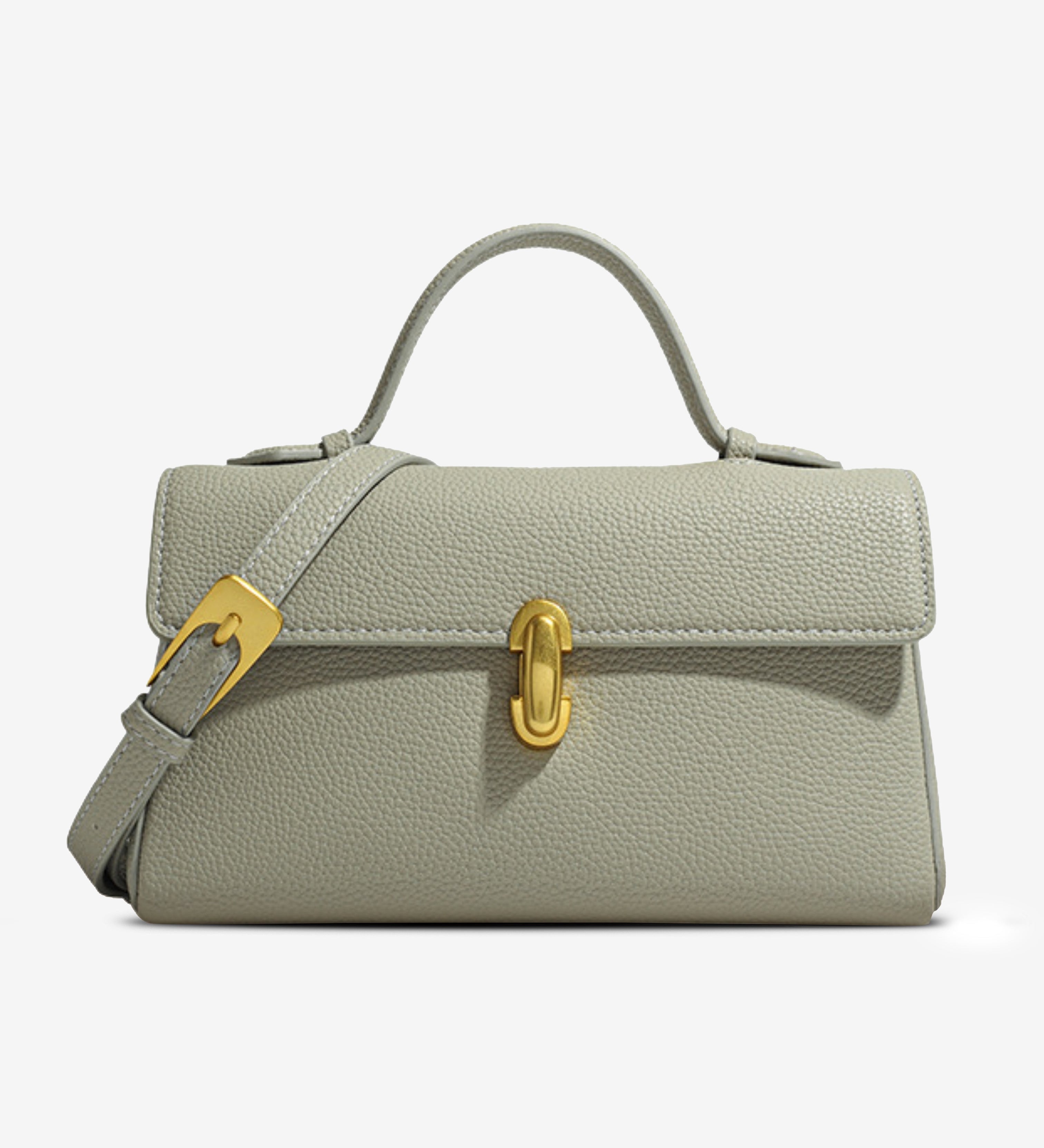 Elegant Top Handle Satchel Bag for Women – Gold Accent Closure