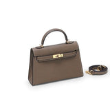 Aurora Signature Mini Leather Handbag – Women's Structured Top Handle Bag
