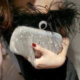 Zephyra | Glamorous Crystal Fringe Clutch – Dazzling & Elegant Statement Piece