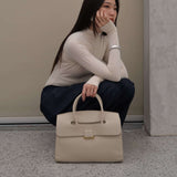Structured Leather Satchel Bag for Women – Classic & Elegant