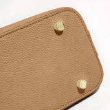 Delia Taupe Geometric Leather Shoulder Bag – Designer Handbag for Women