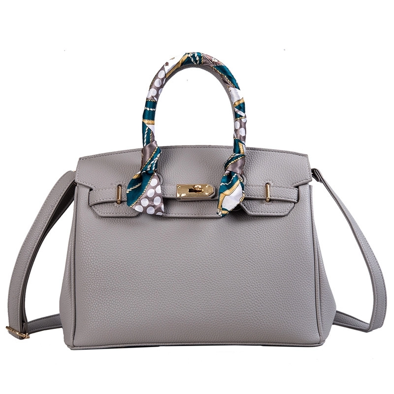 Angel | Grey Leather Handbag – Elegant & Timeless