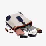Canvas Leather Bucket Bag for Women – Chic & Modern Design