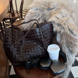 Miato™  Woven Leather Tote Bag – Minimal Design, Maximum Impact
