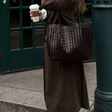 Miato™  Woven Leather Tote Bag – Minimal Design, Maximum Impact