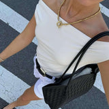 Miato™  Woven Leather Tote Bag – Minimal Design, Maximum Impact