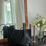Miato™  Woven Leather Tote Bag – Minimal Design, Maximum Impact