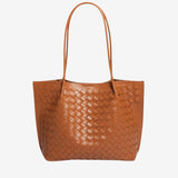 Miato™  Woven Leather Tote Bag – Minimal Design, Maximum Impact