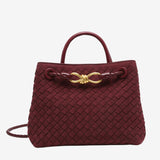 Sabine Woven Suede Handbag – Artisanal, Chic  Sophisticated