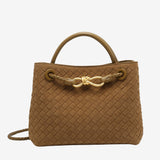 Sabine Woven Suede Handbag – Artisanal, Chic  Sophisticated
