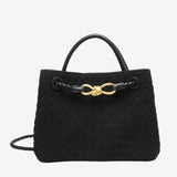 Sabine Woven Suede Handbag – Artisanal, Chic  Sophisticated