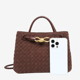 Sabine Woven Suede Handbag – Artisanal, Chic  Sophisticated