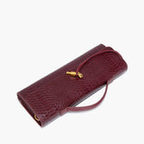 Mira | Snake-Embossed Vegan Leather Clutch – Top Handle & Gold Twist Lock