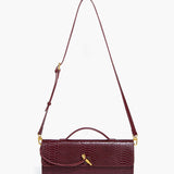 Mira | Snake-Embossed Vegan Leather Clutch – Top Handle & Gold Twist Lock