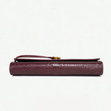 Mira | Snake-Embossed Vegan Leather Clutch – Top Handle & Gold Twist Lock