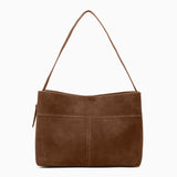 Belle Minimalist Suede Shoulder Tote – Large Everyday Bag