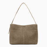 Belle Minimalist Suede Shoulder Tote – Large Everyday Bag