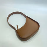 Curved Camel Leather Shoulder Bag for Women – Minimalist Everyday Style