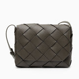Monte Carlo Woven Leather-Look Crossbody Bag – Modern Structured Flap Bag for Women