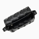 Monte Carlo Woven Leather-Look Crossbody Bag – Modern Structured Flap Bag for Women