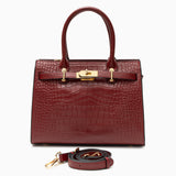 Luxury Black Croc-Embossed Leather Handbag – Elegant Designer Tote for Women
