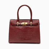 Luxury Black Croc-Embossed Leather Handbag – Elegant Designer Tote for Women