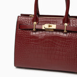 Luxury Black Croc-Embossed Leather Handbag – Elegant Designer Tote for Women
