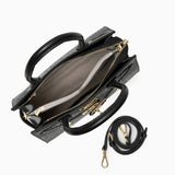 Luxury Black Croc-Embossed Leather Handbag – Elegant Designer Tote for Women