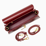 Eden Burgundy Leather Clutch Purse – Elegant Envelope Evening Bag